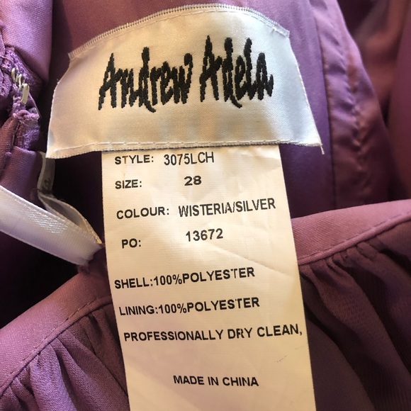 Purple Strapless Formal Dress with Silver Belt - Picture 6 of 9